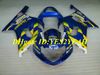 Kit de carénage de moto pour SUZUKI GSXR600 750 K1 01 02 03 GSXR600 GSXR750 2001 2002 2003 Ensemble de carénages ABS jaune bleu + cadeaux SM10