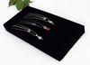 Wholesale High Quality Velvet Small Cute Necklace Bracelet Box Jewelry Display Tray Holder Storage Organizer With Red Grey Brown Black Color