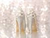 Scarpe da sposa da sposa con diamanti scintillanti unici in cristallo con strass, tacchi alti, sandali impermeabili, scarpe da ballo perfette per il matrimonio