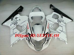 Hi-Sınıf Motosiklet kaporta kiti SUZUKİ gsxr600 750 K4 04 05 GSXR600 GSXR750 2004 2005 ABS beyaz siyah Grenaj seti + Hediyeler SG10