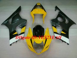 Hi-Grade Motorcycle Fairing kit for SUZUKI GSXR600 750 K4 04 05 GSXR600 GSXR750 2004 2005 ABS Yellow black Fairings set+Gifts SG15