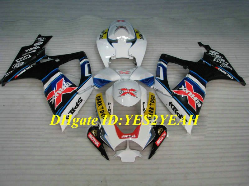 Custom Motorcycle Fairing Kit för Suzuki GSXR600 750 K6 06 07 GSXR600 GSXR750 2006 2007 ABS Vit Färgglada Fairings Set + Gifts SB16