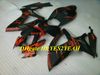 Kundenspezifisches Motorrad-Verkleidungsset für Suzuki GSXR600 750 K6 06 07 GSXR600 GSXR750 2006 2007, ABS, rot, mattschwarz, Verkleidungsset + Geschenke SB19