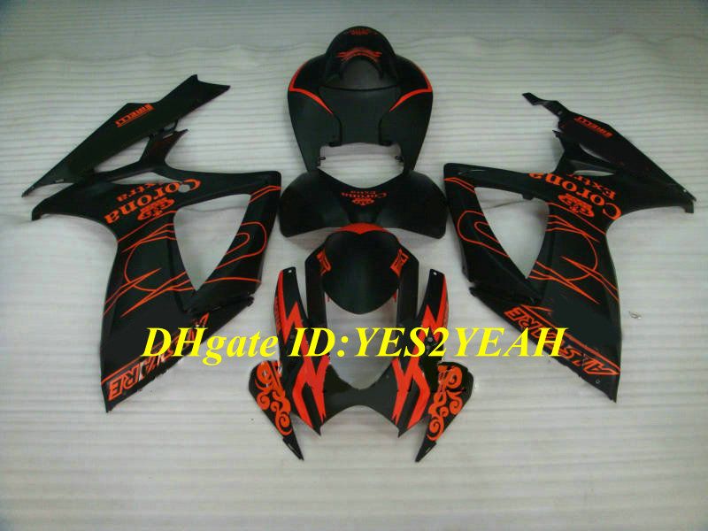 Custom Motorcycle Fairing kit for SUZUKI GSXR600 750 K6 06 07 GSXR600 GSXR750 2006 2007 ABS Red matte black Fairings set+Gifts SB19