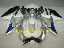 Injection Fairing body kit for SUZUKI GSXR600 750 K8 08 09 Bodywork GSXR 600 GSXR750 2008 2009 white silver Fairings set+Gifts SE05