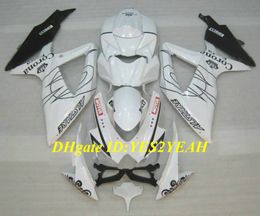 Injection mold Fairing kit for SUZUKI GSXR600 750 K8 08 09 GSXR600 GSXR750 2008 2009 ABS Top white black Fairings set+Gifts SE11