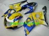 Motorcykel Fairing Kit för SUZUKI GSXR1000 K2 00 01 02 GSXR 1000 2000 2001 2002 ABS Yellow Blue Fairings Set + Gifts SM01