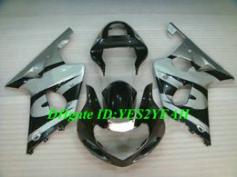 Motorcycle Fairing kit for SUZUKI GSXR1000 K2 00 01 02 GSXR 1000 2000 2001 2002 ABS Silver black Fairings set+Gifts SM04
