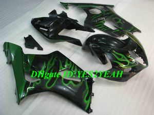 Kit de junção para SUZUKI GSXR1000 K3 03 04 GSXR 1000 2003 2004 ABS Chamas verdes preto Carenagens + Presentes SD03