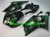 Injectie Mold Fairing Kit voor Suzuki GSXR1000 K3 03 04 GSXR 1000 2003 2004 ABS GROENE VLAMES Black Backings Set + Gifts SD03