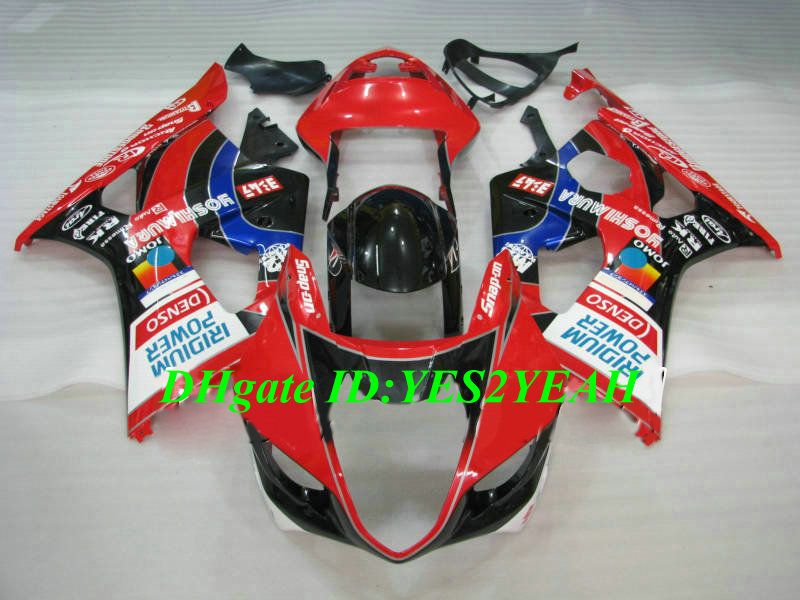 Kundenspezifisches Motorrad-Verkleidungsset für Suzuki GSXR1000 K3 03 04 GSXR 1000 2003 2004 ABS rot buntes Verkleidungsset + Geschenke SD01