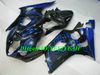 Custom Injectie Mold Fairing Kit voor Suzuki GSXR1000 K3 03 04 GSXR 1000 2003 2004 ABS BLAUWE VLAMES Black Backings Set + Gifts SD07