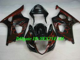 Hi-Grade Injection Mould Fairing kit for SUZUKI GSXR1000 K3 03 04 GSXR 1000 2003 2004 ABS Red flames black Fairings set+Gifts SD13