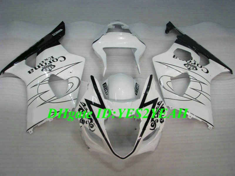 Hi-Grade Injectie Mold Fairing Kit voor Suzuki GSXR1000 K3 03 04 GSXR 1000 2003 2004 ABS Plastic White Black Backings Set + Gifts SD14