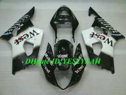 Hi-Quality Injection Mould Fairing kit for SUZUKI GSXR1000 K3 03 04 GSXR 1000 2003 2004 ABS WEST white black Fairings set+Gifts SD15