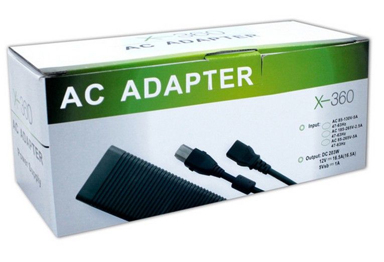 Game Ac Adapter för Xbox 360 Fat Adapter / för Xbox 360 Fat Charger / AC Strömförsörjning Fabrikspris