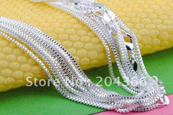 

wholesale 10pcs 925 sterling silver box chain necklace 1mm
