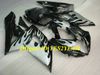 Custom Injection Mold Fairing Kit för Suzuki GSXR1000 K5 05 06 GSXR 1000 2005 2006 ABS Silver Flames Black Fairings Set + Presenter SE07