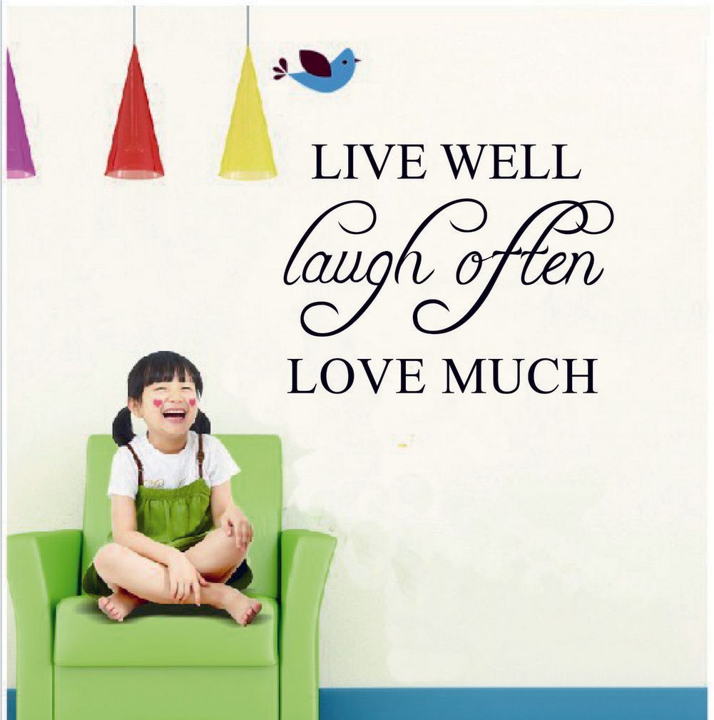 Live Well Laugh ten Love Much Inspirational Quotes Wall Stickers And Decals For Home Decoration For Living Room For Children Bedroom Wall Decals Nursery
