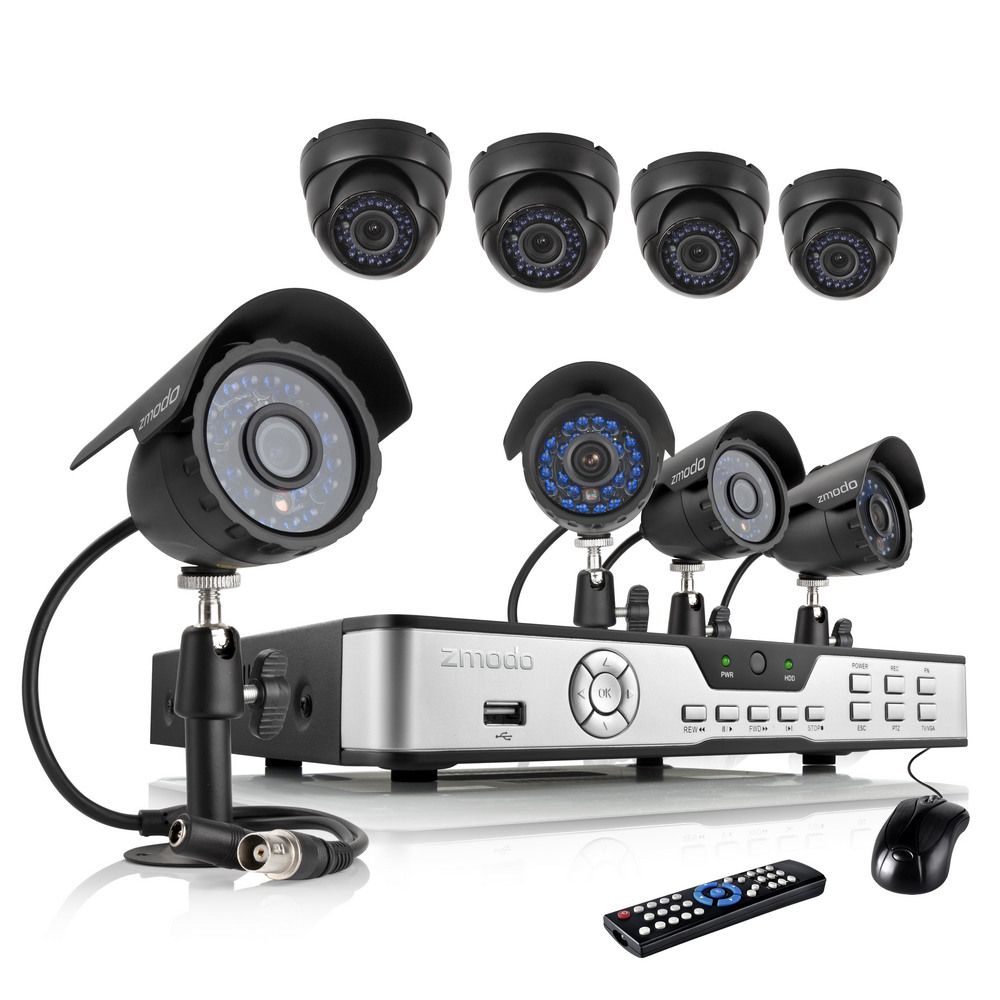 2019 ZMODO 600tvl Home Camera Security System 8 CH DVR CCTV KITS 4 Dome