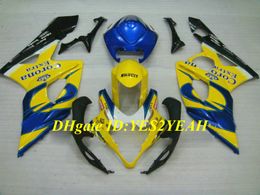 Top-rated Injection mold Fairing kit for SUZUKI GSXR1000 K5 05 06 GSXR 1000 2005 2006 ABS Yellow blue Fairings set+Gifts SE30