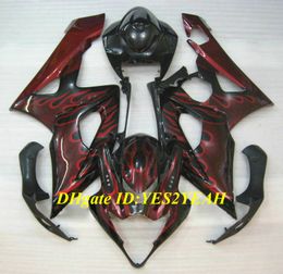 Top-rated Injection mold Fairing kit for SUZUKI GSXR1000 K5 05 06 GSXR 1000 2005 2006 ABS Red flames black Fairings set+Gifts SE33
