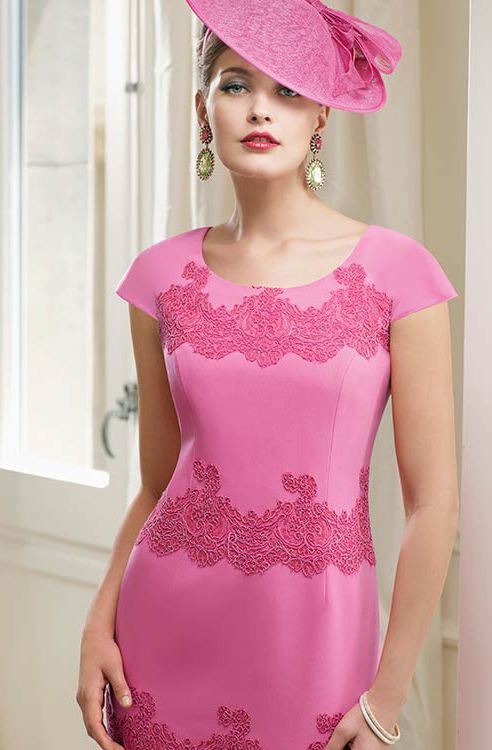 Hot Pink Short Knee Length Mother Of The Bride Dresses Gown With Jacket Pant Suits Lace Evening 