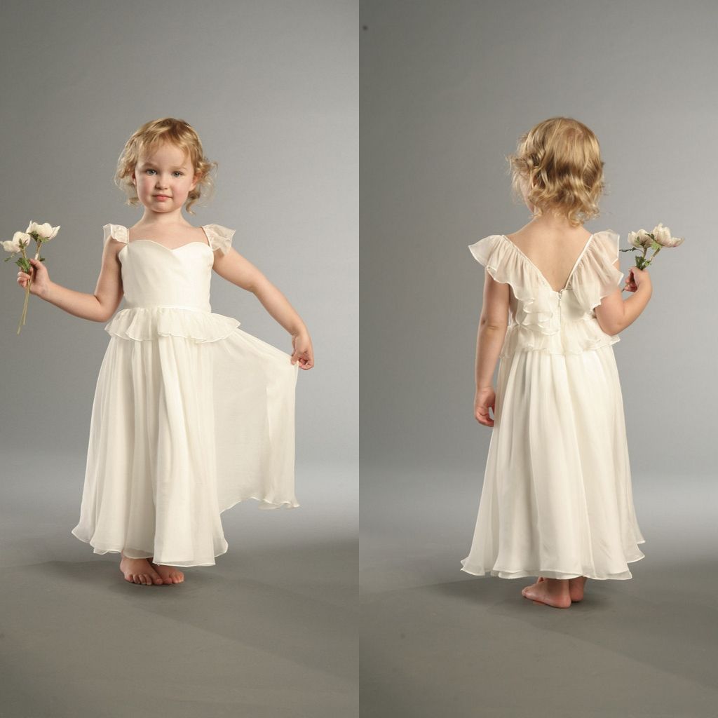 Lovely Sweetheart Silk Chiffon Straps Cap Sleeves Ankle Length Flower