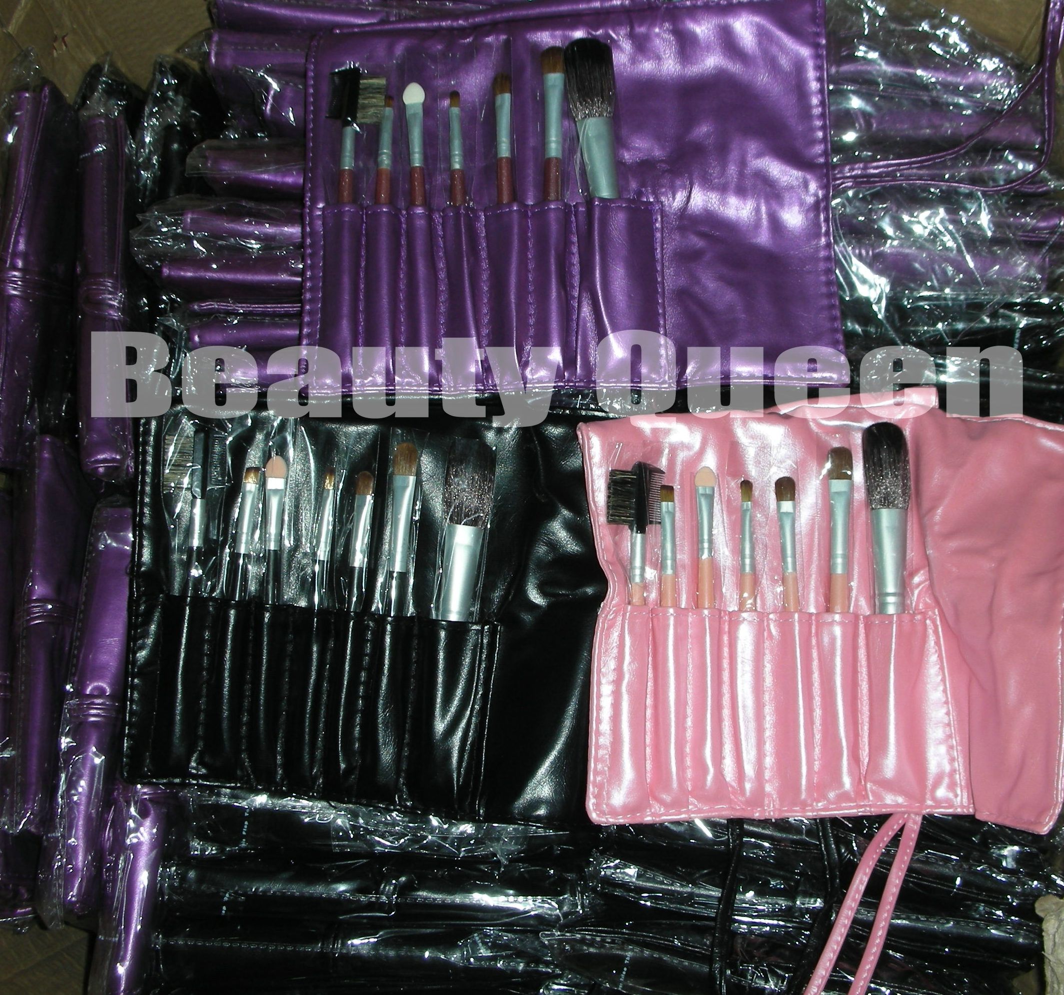 

7Pcs PRO M*C MAKEUP BRUSH SET COSMETIC BRUSHES GOAT HAIR Black Pink Silver Gold Purple Bag Leather Pouch Case NEW Fashion ~ High Quality