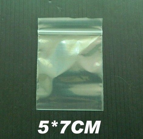 Free EMS DHL Thicker 5cm*7cm Clear Resealable Plastic PE Zip Lock Bags Food Storage Jewelry Rings Earrings Bags
