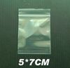 EMS gratuit DHL 5000 pièces plus épais (5cm * 7cm) clair refermable en plastique PE fermeture à glissière sacs stockage des aliments bijoux anneaux boucles d'oreilles sacs