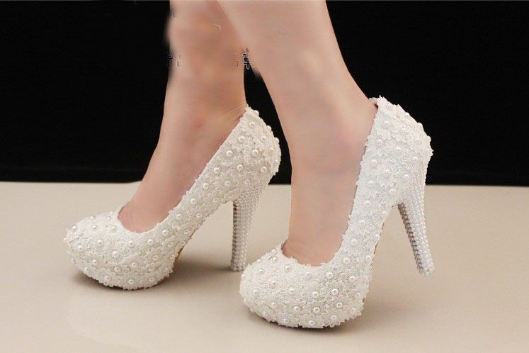 Wedding White High Heel Bridal Dress Evening Party Prom Shoes Bridesmaid Shoes Gorgeous Formal Dress Shoes