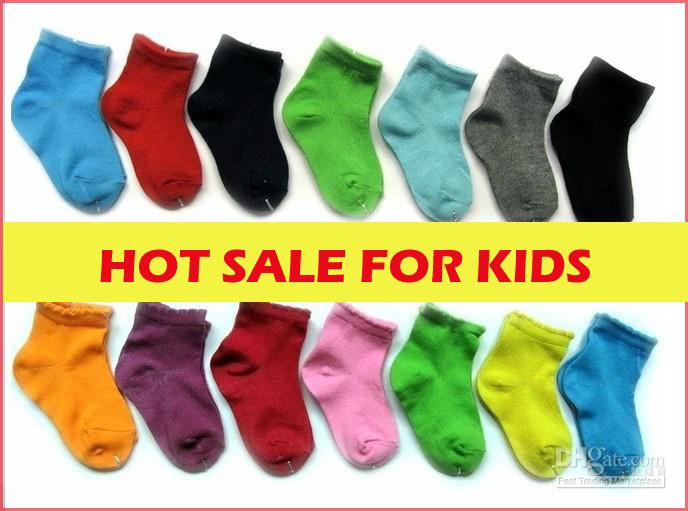 Bästsäljande! Hela blandade bomull Baby Boys Flickor Strumpor, Billiga Sweet Candy Färg Unisex Baby Toddler Sock, Fast Gratis frakt, BS003