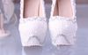 White Wedding Bridal Dress Shoes Custom-made Super High heel 14cm Fashion Lady Shoes Match anniversary party Woman Evening Prom Pumps