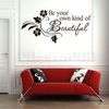 Be Your Own Kind Beautiful DIY Art Black Flower Vine Wall Sticker Decor Decal