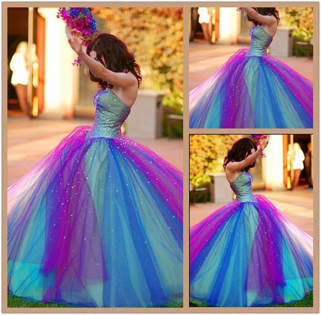 rainbow formal gown
