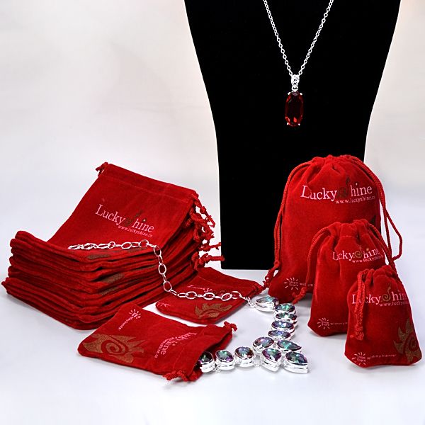 spedizione gratuita/ lotto mix di colore rosso size14cm11cm 11cm8cm 8cm6 sacchetto di gioielli con coulisse in velluto borsa regalo di nozze di natale solo borsa