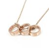 Мода серебро розовое золото двойной винт любовь кольца кулон ожерелье 316 L из нержавеющей стали два кольца кольца ожерелье ювелирные изделия SP00056