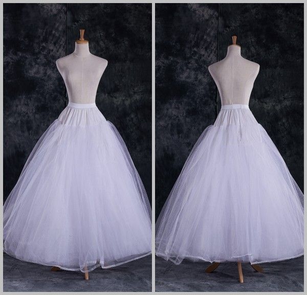 DL09757 Cała tanie A Line Tiulle Petticoats Wedding Underskirt Crinolines Bridal Akcesorium z pełną podszewką1017236