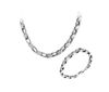 24 '' + 8.5 '' Pure 316L roestvrij staal zilver 5mm breed motorfiets ketting link ketting bracelet heren mode-sieraden set