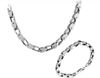 24 '' + 8.5 '' Pure 316L roestvrij staal zilver 5mm breed motorfiets ketting link ketting bracelet heren mode-sieraden set