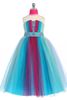 Härlig regnbåge Tulle Strapless Flower Girl Dresses Girls 'Pagant Klänning Födelsedag Kjol Storlek 10 12 TF1205002