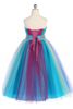 Härlig regnbåge Tulle Strapless Flower Girl Dresses Girls 'Pagant Klänning Födelsedag Kjol Storlek 10 12 TF1205002