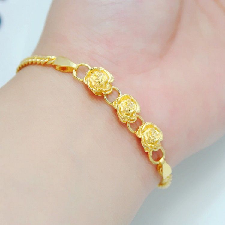 Full Three Gold Plated Package Through Flower Bracelet ...