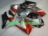 Custom Motorcycle Fairing Kit för Suzuki GSXR1000 K7 07 08 GSXR 1000 2007 2008 ABS Röd Silver Fairings Set + Presenter SX02