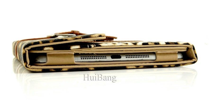 Cubierta elegante del caso del cuero del soporte magnético del tirón del leopardo para iPad iPad del iPad 2/3/4 mini iPad Air Air 5