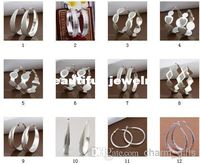 Commercio all'ingrosso - 12 stili da scegliere liberamente misto stile argento 925 Orecchini a cerchio Orecchini di qualità superiore gioielli in argento sterling prezzo di fabbrica Moda
