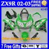 7Gifts + Anpassad för Kawasaki Ny svart vit ZX9R 02-03 02 03 ZX-9R MY1804 9 R ZX 9R Svart Vit 2002 2003 02 03 100% Ny Fairing Kit