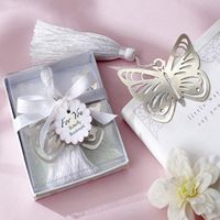 Wedding Party Gifts Stainless steel Bookmark Butterfly etc. With tassel Ribbon and&quot;For You&quot;Tag Party Gifts Novelty Wedding Favors holders