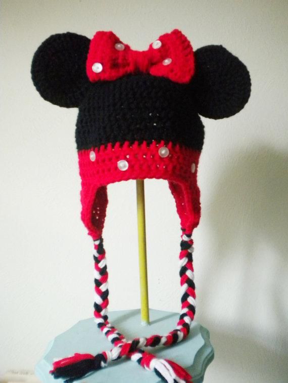 minnie mouse crochet hat
